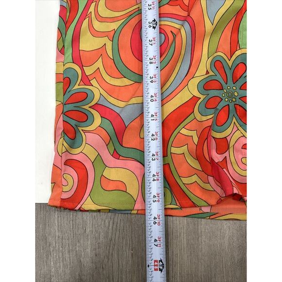 Vila Violy EU36 Petite (US 6) Midi Shirt Dress Floral Tomato Purée Retro NWT - Picture 9 of 11